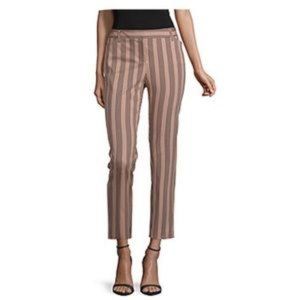 Worthington Beige/Black Striped Mid-Rise Slim Ankle Pants (NWT)